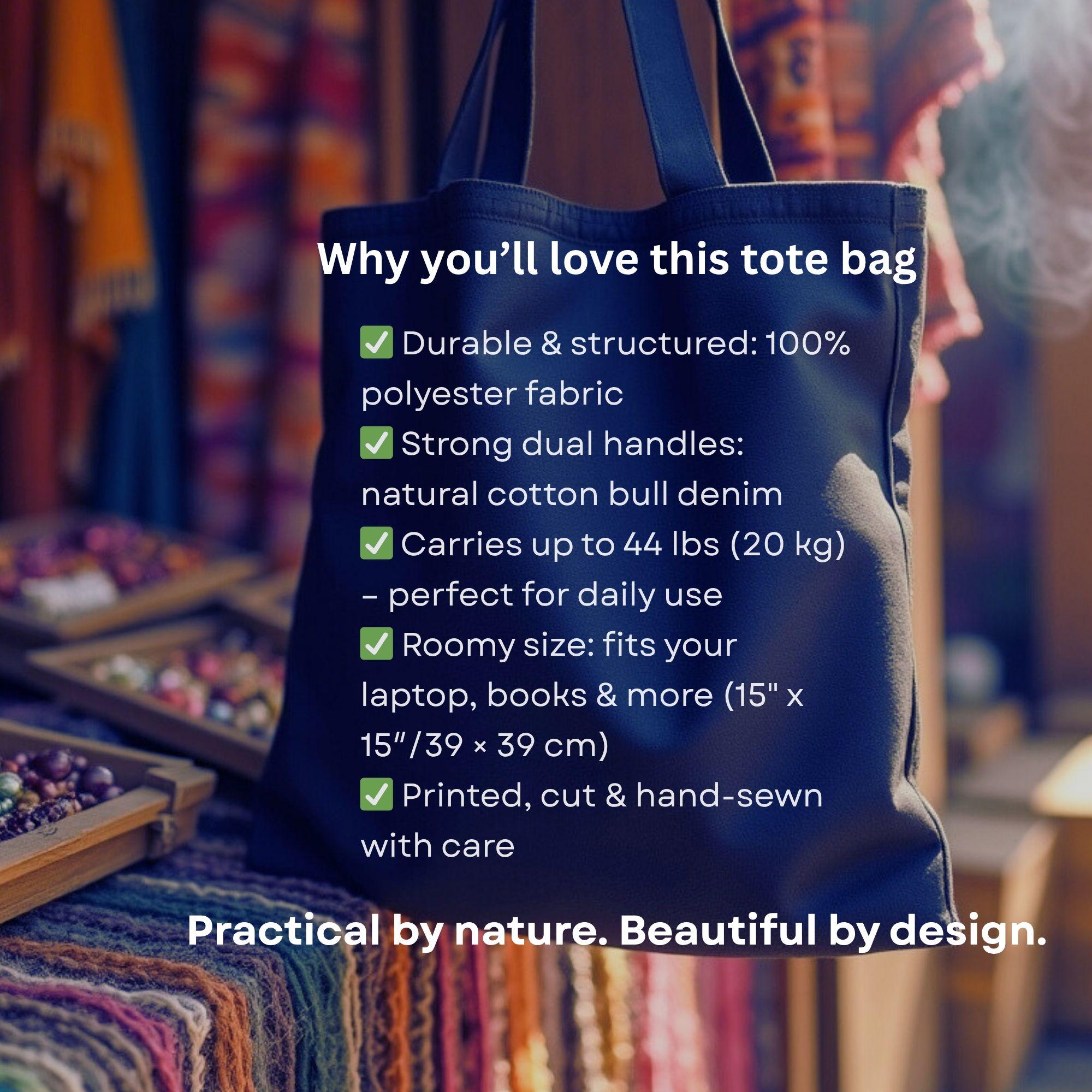 Psychedelic Mandala Tote Bag – Trippy Boho Festival Shopper, Sacred Geometry Print