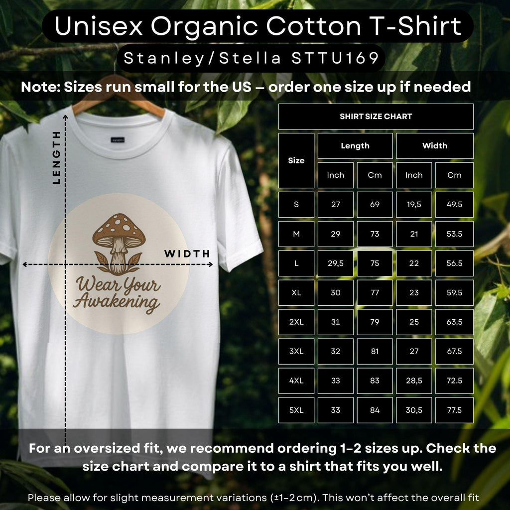 Organic Cotton Psychedelic Mushroom T-Shirt | Sacred Geometry Mandala (Unisex)